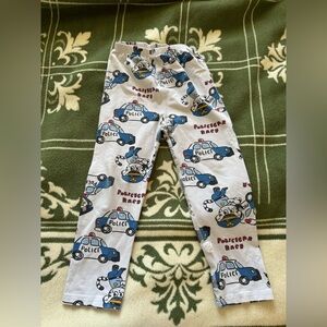 Police Car Kids Pajamas Bottom - Blue and White